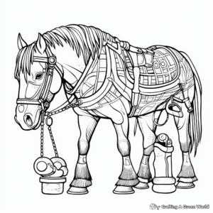 Draft Horse Mandala Coloring Pages: Hardworking Horses 3