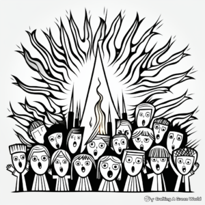 Dramatic Pentecost Tongues of Fire Coloring Pages 3
