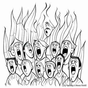 Dramatic Pentecost Tongues of Fire Coloring Pages 4