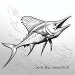 Dramatic White Marlin Coloring Pages 2