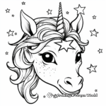 Dreamy Unicorn Head with Stars Coloring Pages 4