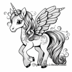 Dreamy Unicorn with Butterfly Wings Coloring Pages 3