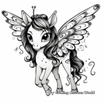 Dreamy Unicorn with Butterfly Wings Coloring Pages 4