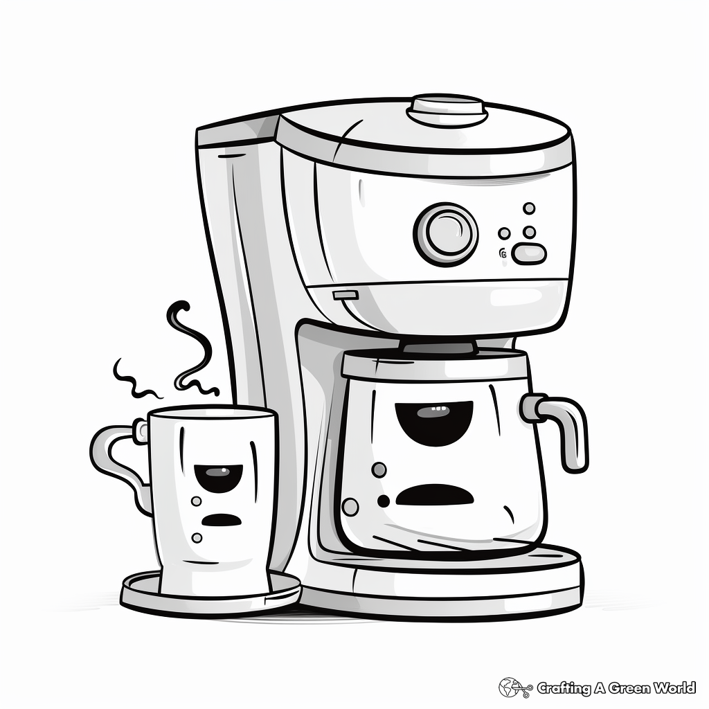 Drip Coffee Maker Coloring Pages for Adults 1