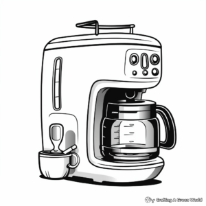 Drip Coffee Maker Coloring Pages for Adults 2