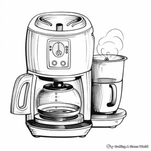 Drip Coffee Maker Coloring Pages for Adults 4