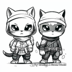 Dynamic Duo of Cat Ninja Siblings Coloring Pages 3