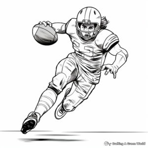 Dynamic Kicking Football Action Coloring Pages 1