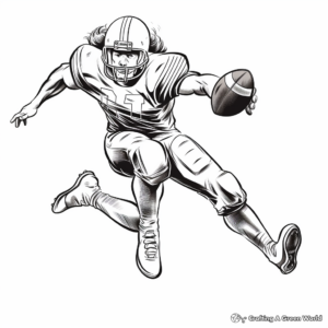 Dynamic Kicking Football Action Coloring Pages 2