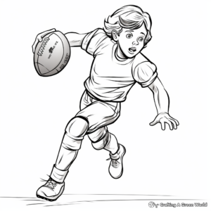 Dynamic Kicking Football Action Coloring Pages 3