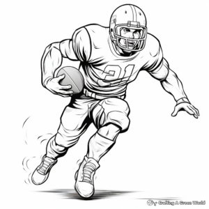 Dynamic Kicking Football Action Coloring Pages 4