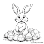 Easter Bunny Painting Eggs Coloring Pages 1