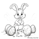 Easter Bunny Painting Eggs Coloring Pages 2