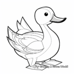 Easy Paper Duck Outline Coloring Pages for Beginners 1