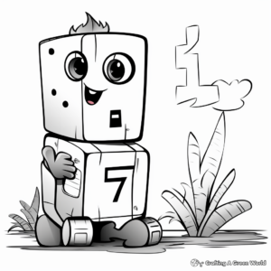 Educational Numberblocks Learning Number Coloring Pages 1