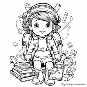Educational School Supplies Clip Art Coloring Pages 1
