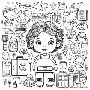 Educational School Supplies Clip Art Coloring Pages 4