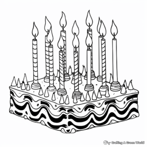 Eight Candles Menorah Coloring Pages 2