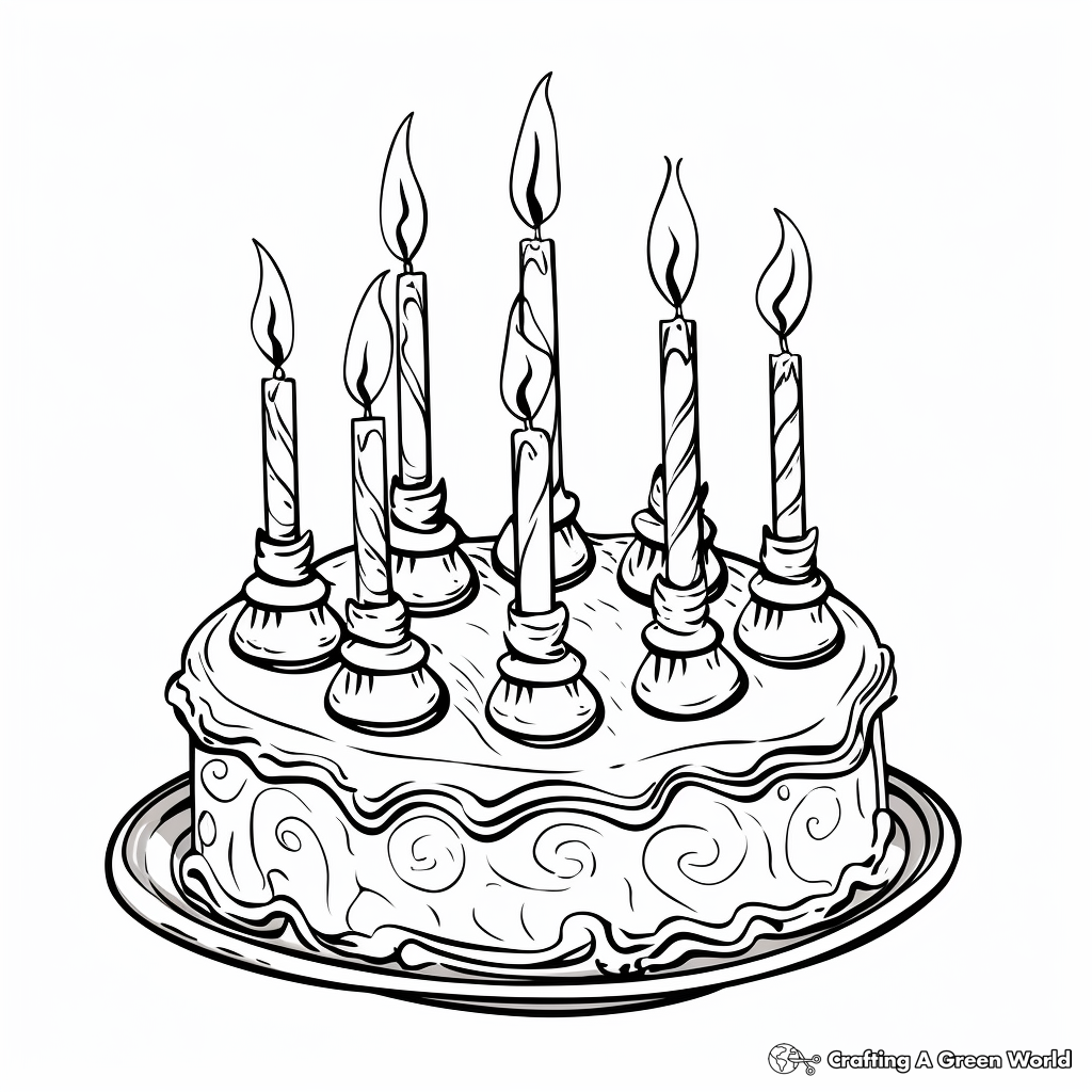 Eight Candles Menorah Coloring Pages 3