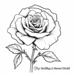 Elegant White Rose Coloring Sheets 1