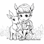 Elf and Reindeer Friendship Coloring Pages 2