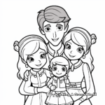 Elf Family Coloring Page: Father, Mother, and Elf Children 4