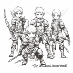 Elf Warriors Coloring Pages: Archers and Swordsman 2