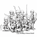Elf Warriors Coloring Pages: Archers and Swordsman 4
