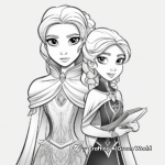 Elsa and Anna’s Magical Powers Coloring Pages 1