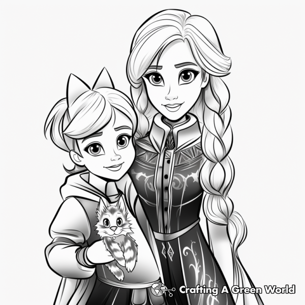 Elsa And Anna Coloring Pages - Free &amp; Printable!