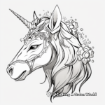 Enchanted Ice Unicorn Head Coloring Pages 4