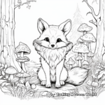 Enchanting Forest Fox Scene Coloring Pages 1