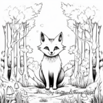 Enchanting Forest Fox Scene Coloring Pages 2