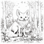 Enchanting Forest Fox Scene Coloring Pages 4