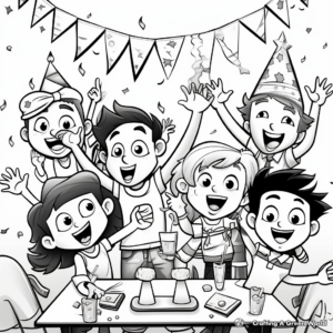 End of Semester Party Coloring Sheets 3