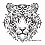 Endangered Malayan Tiger Face Coloring Pages 2