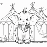 Endearing Circus Elephant Coloring Pages 1