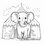 Endearing Circus Elephant Coloring Pages 4