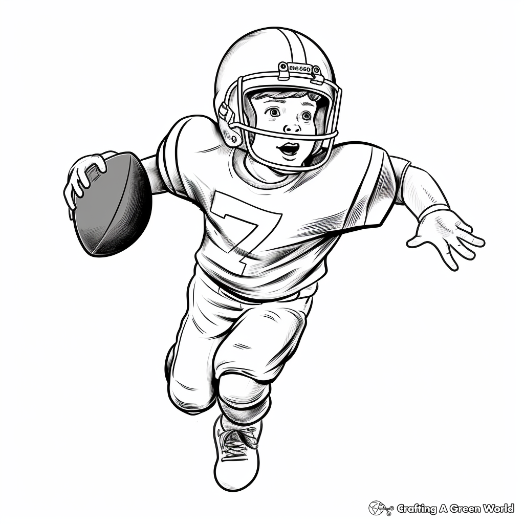 Engaging Quarterback Throwing Football Coloring Pages 1
