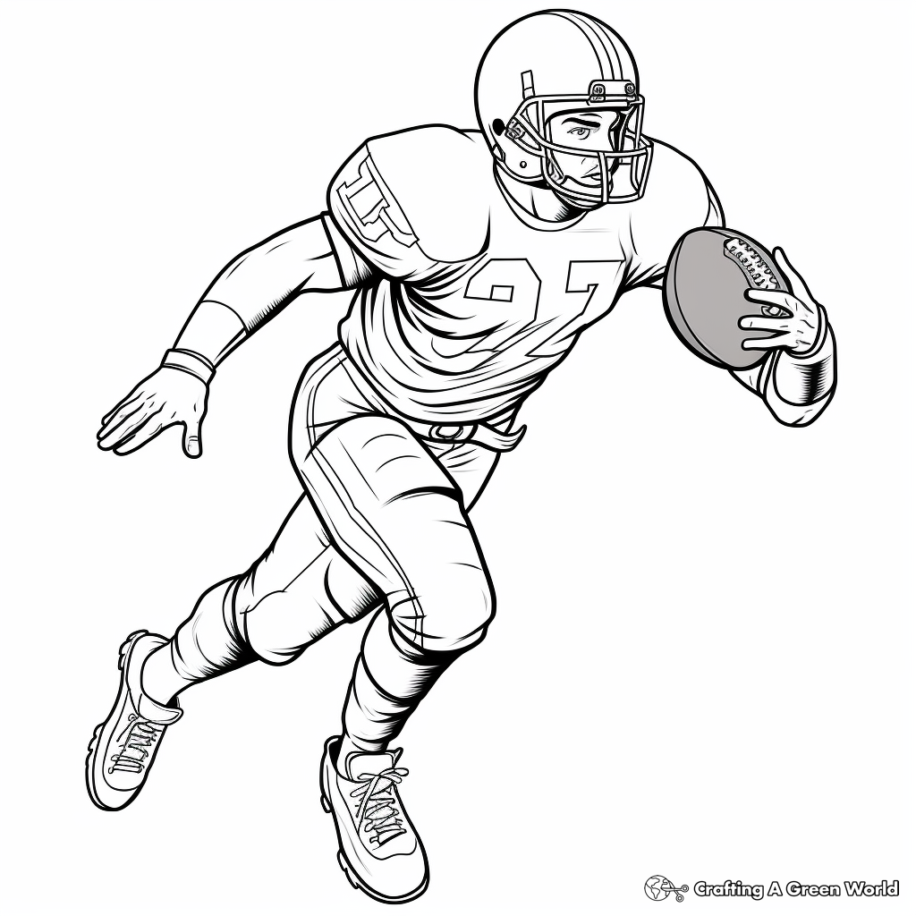 Engaging Quarterback Throwing Football Coloring Pages 2