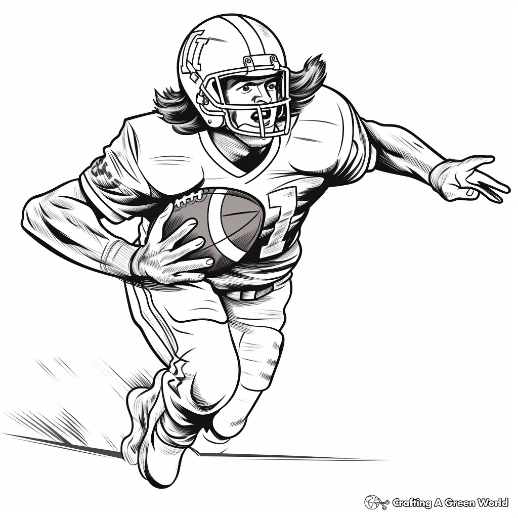 Engaging Quarterback Throwing Football Coloring Pages 4
