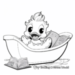 Entertaining Bath Time Paper Duck Coloring Pages 4