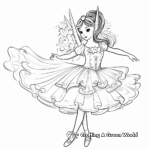 Ethereal Fairy-Tale Unicorn Ballerina Coloring Pages 1