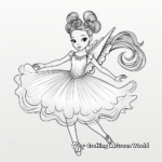 Ethereal Fairy-Tale Unicorn Ballerina Coloring Pages 2