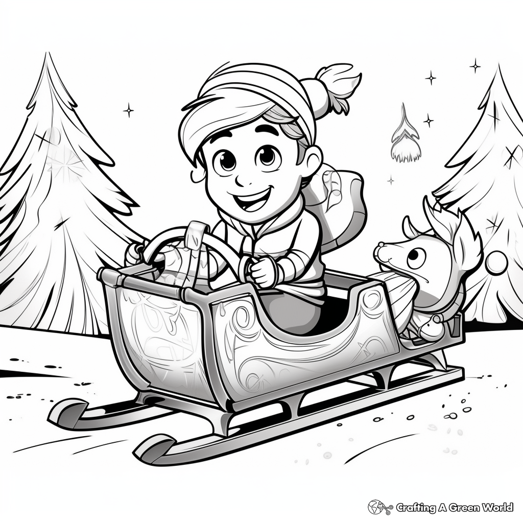 Exciting Christmas Sleigh Coloring Pages 4