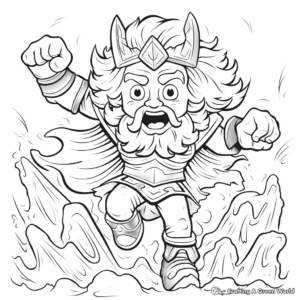 Exciting Hero vs Monster Greek Mythology Coloring Pages 1