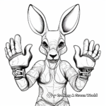 Exciting Kangaroo with Boxing Gloves Coloring Page 1