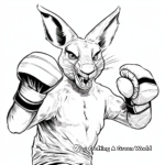 Exciting Kangaroo with Boxing Gloves Coloring Page 2