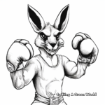 Exciting Kangaroo with Boxing Gloves Coloring Page 3