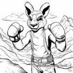 Exciting Kangaroo with Boxing Gloves Coloring Page 4
